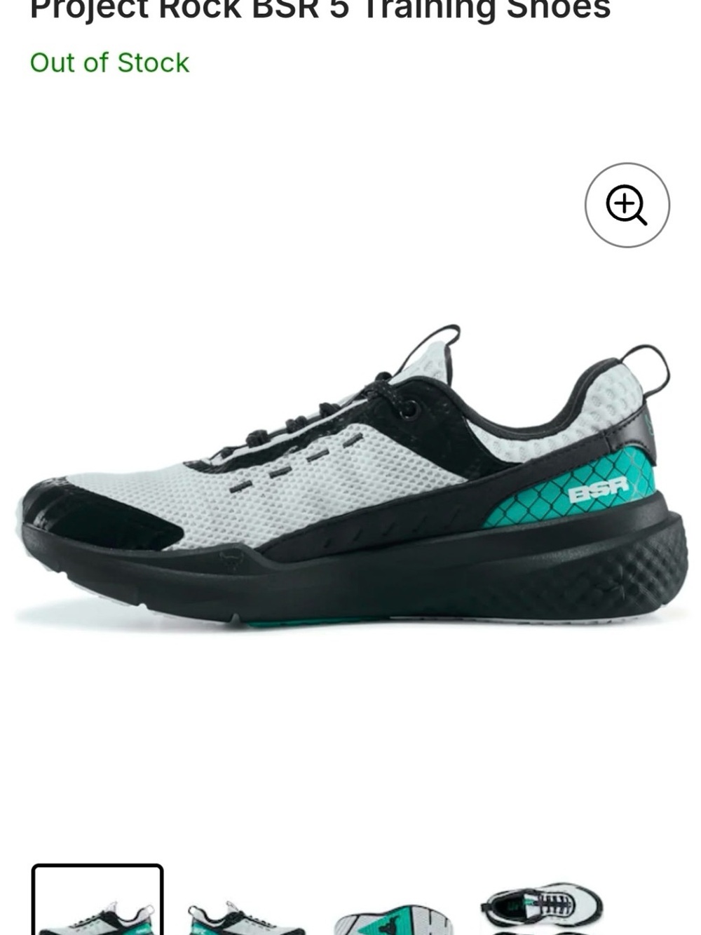 Under Armour Men’s UFC Project Rock BSR 5 in White, Black, Teal